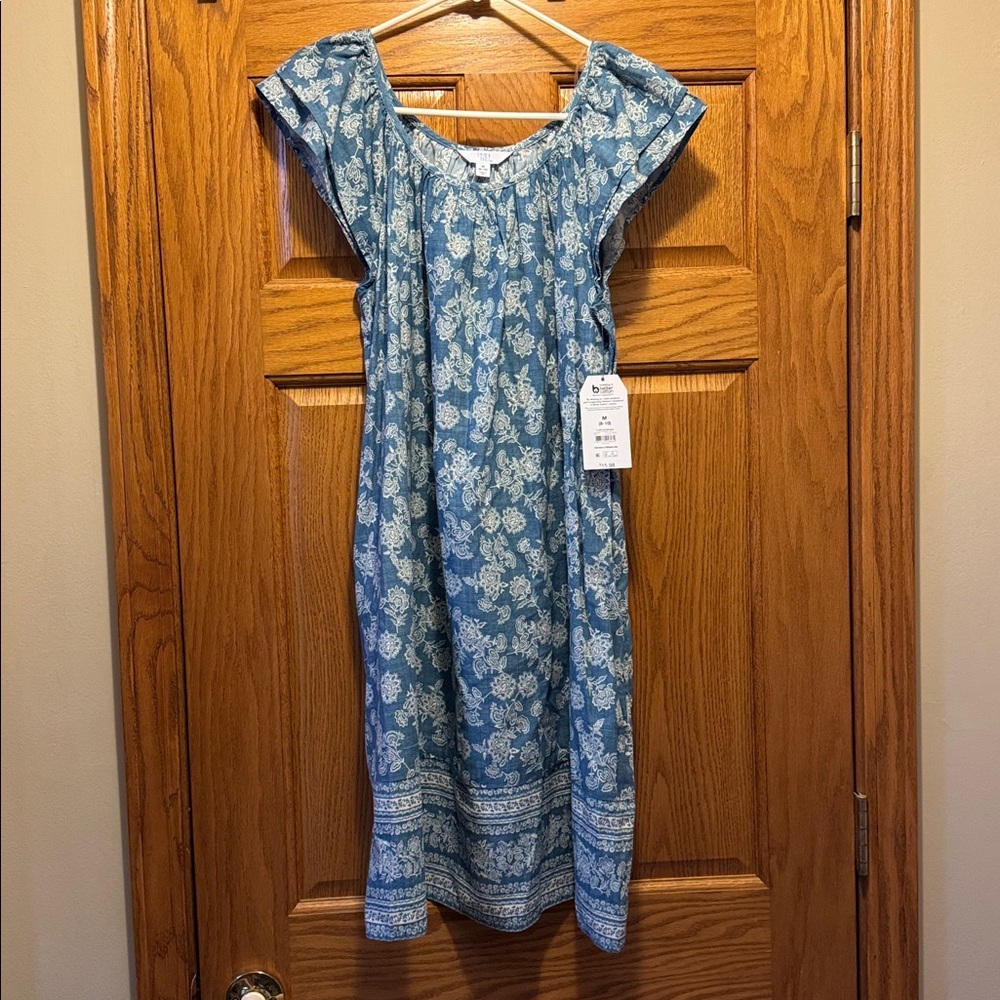 Time and Tru Denim look cotton Blue Paisley Dress